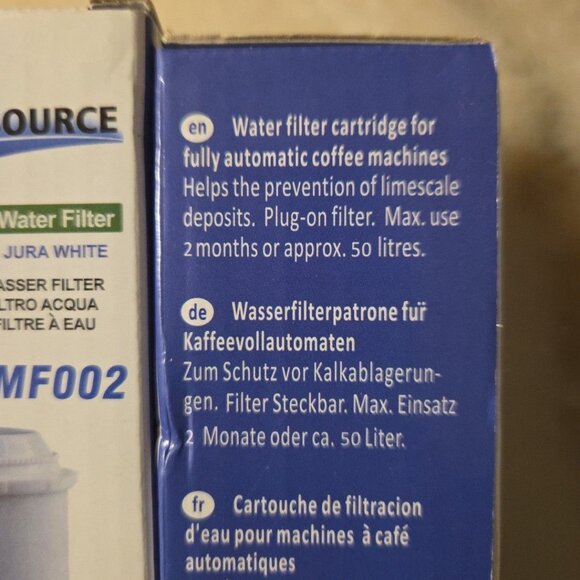 2 Pack Spring Source Coffee Machine Water Filter CMF001 New Jura Blue Compatible - Picture 5 of 8